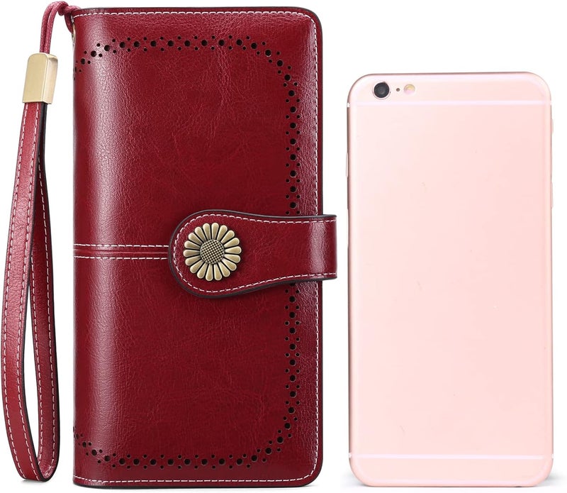 SENDEFN Wallets for Women Leather Credit Card Holder with RFID Blocking Large Capacity Wristlet | with RFID Blocking, Large Capacity, Wristlet, with RFID Blocking, Large Capacity, Wristlet - Image 4